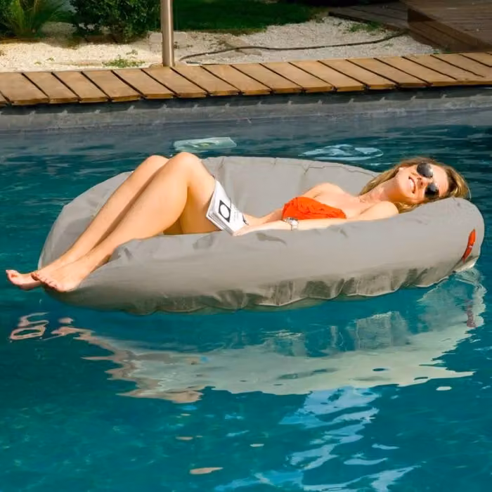 Poltrona galleggiante gonfiabile ISLAND Bsvillage per piscina e giardino, disponibile nei colori giallo, grigio o verde – 2