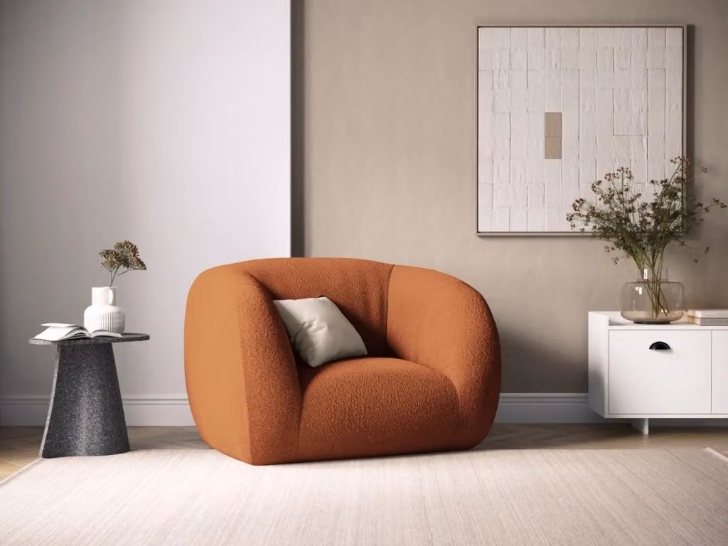 Poltrona Essen Cosmopolitan Design in bouclé marrone per il tuo living – 2
