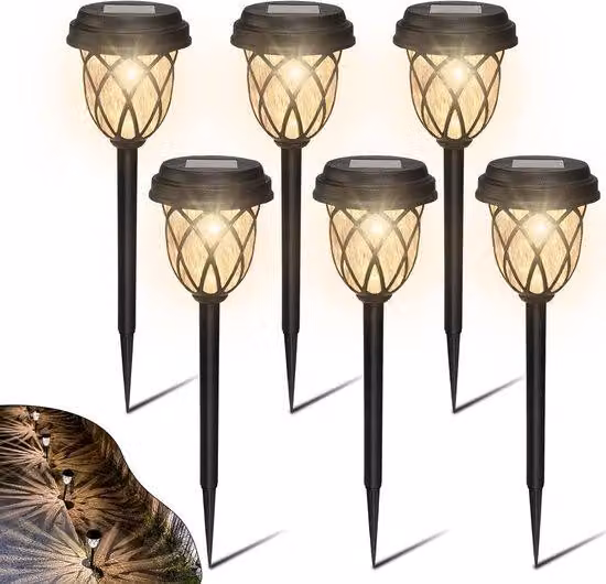 Illuminazione da giardino a energia solare, luce bianca calda, impermeabile, per esterni