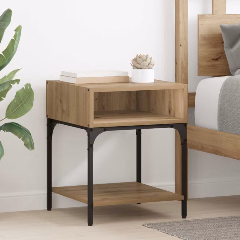 Comodino vidaXL in stile rustico color marrone L/P/H: 40 x 40 x 50 cm