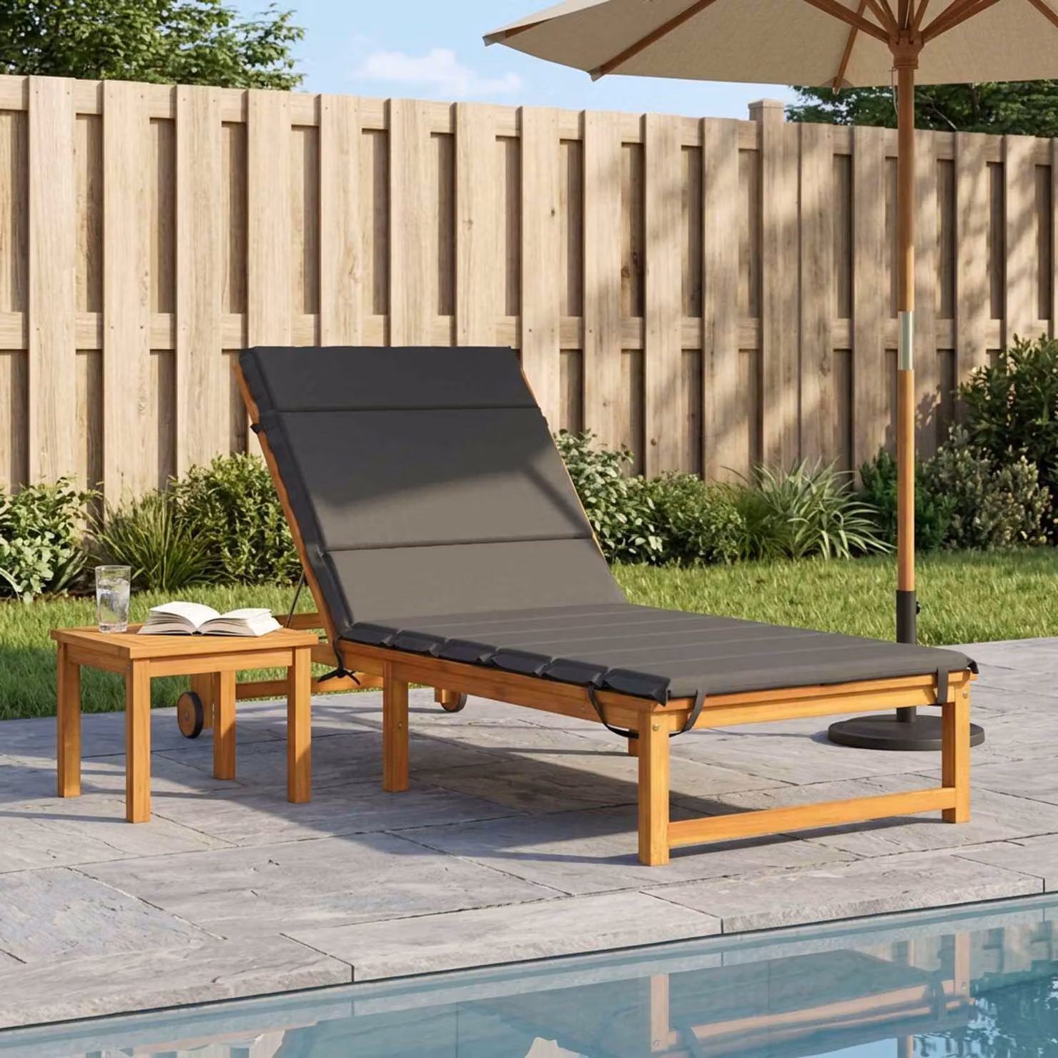 vidaXL Cuscino per Lettino GEMERT 100% Poliestere Antracite