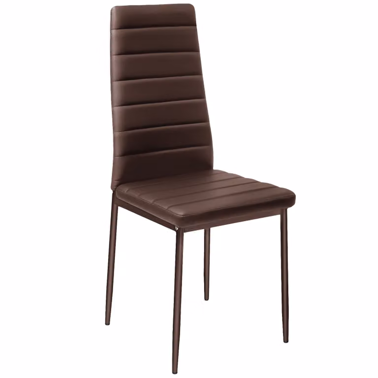 Set di 6 sedie da sala da pranzo moderne TecTake GmbH in pelle sintetica beige e marrone con struttura in metallo e plastica