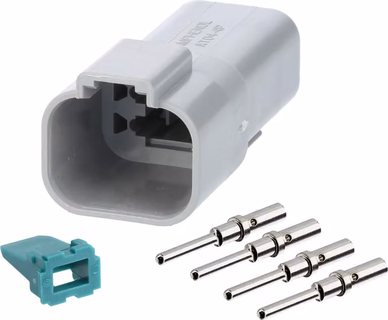 Amphenol AS-4SM 105 SET Connettore cavo serie AT Pin, 4 poli, connessione a crimpare Diametro isolamento 2,24 mm - 3,68 mm,