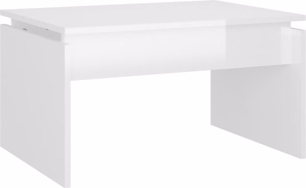 Tavolino da Salotto Bianco Lucido 68x50x38 cm Legno Multistrato