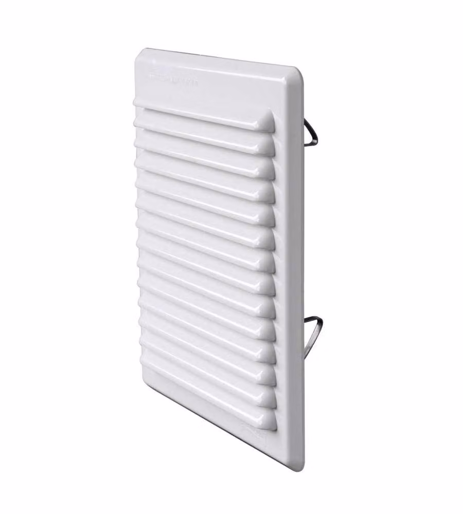 Griglia di Ventilazione in Plastica Bianca con Rete - 204x230 mm