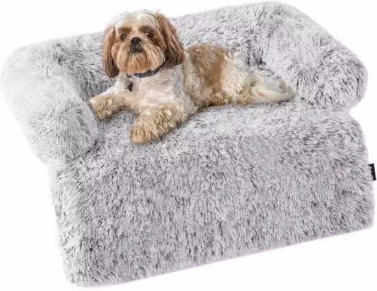 Cuccia per cani, coperta antiscivolo, panca per cani, protezione per panche, cuscino lavabile e antiscivolo per cani di piccola taglia, taglia M, 80 x 75 x 16 cm, grigio chiaro