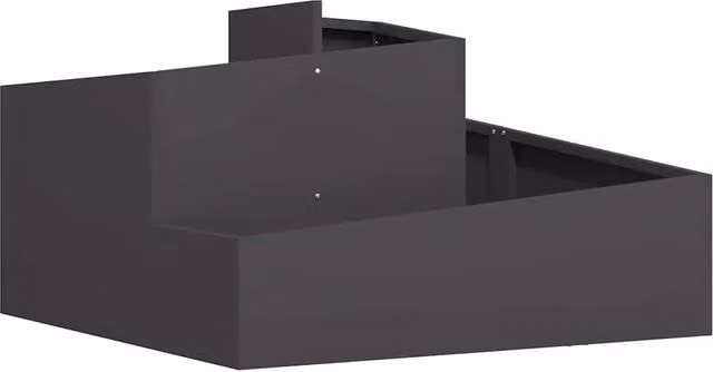 Fioriera da giardino moderna in acciaio nero stile industriale HELLOSHOP26 L: 80 cm, P: 80 cm, H: 50 cm