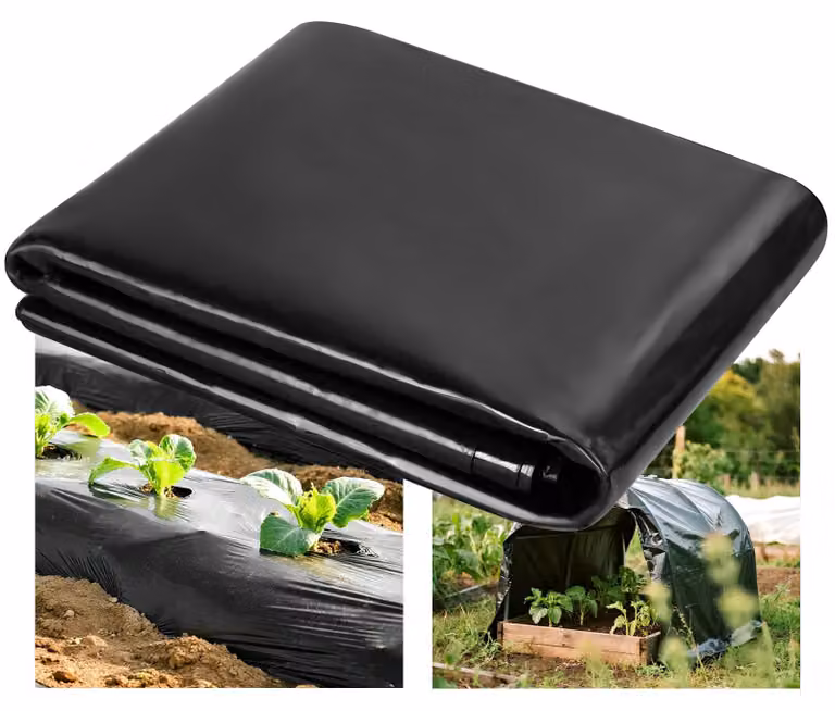 Piastra in polietilene nero, extra spessa, dimensioni 2 m x 6 m, impermeabile, ideale per giardinaggio e isolamento