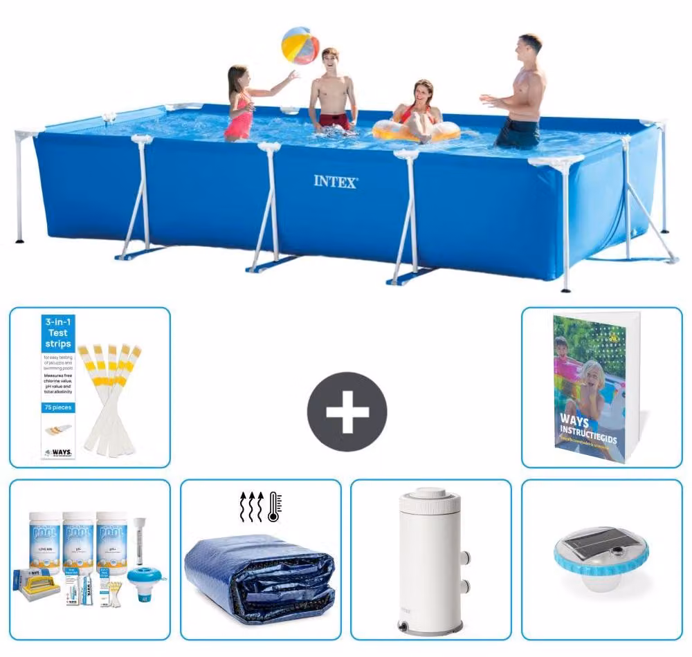 Piscina fuori terra rettangolare - 450x220x84 cm - composta da 5 elementi, modello S54
