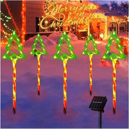 Illuminazione da giardino a energia solare, set da 5 lampade da prato a LED impermeabili