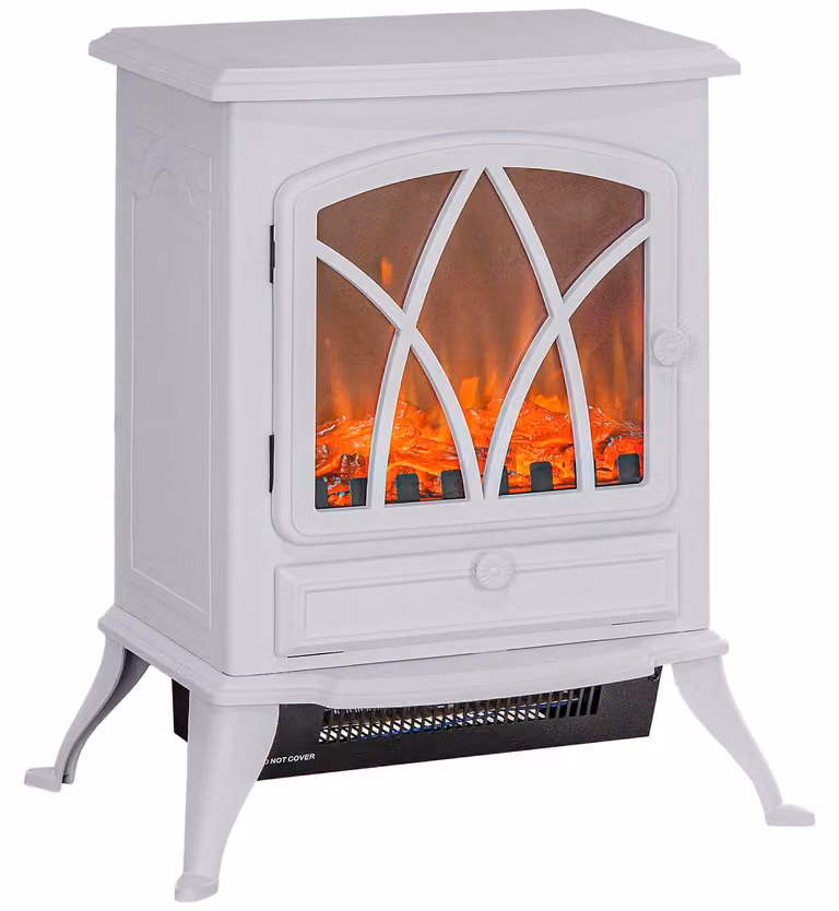 Stufa elettrica a camino - Camino elettrico - Stufa a pavimento decorativa con effetto fiamma - Decorativa, con effetto fiamma, mobile - 1000/2000W