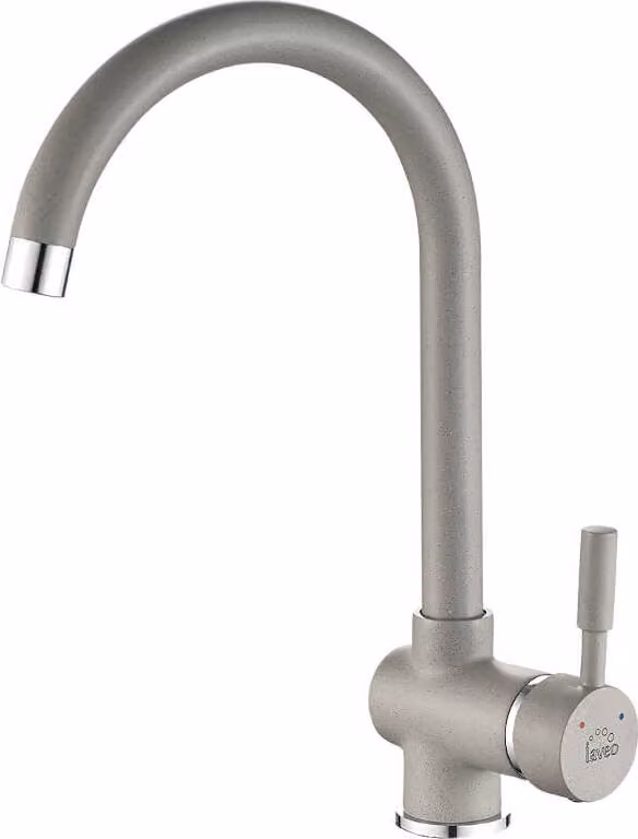 LETE BQX 968D Miscelatore per lavello verticale in granito grigio Laveo con bocca girevole e testa in Vetroceramica da 35 mm