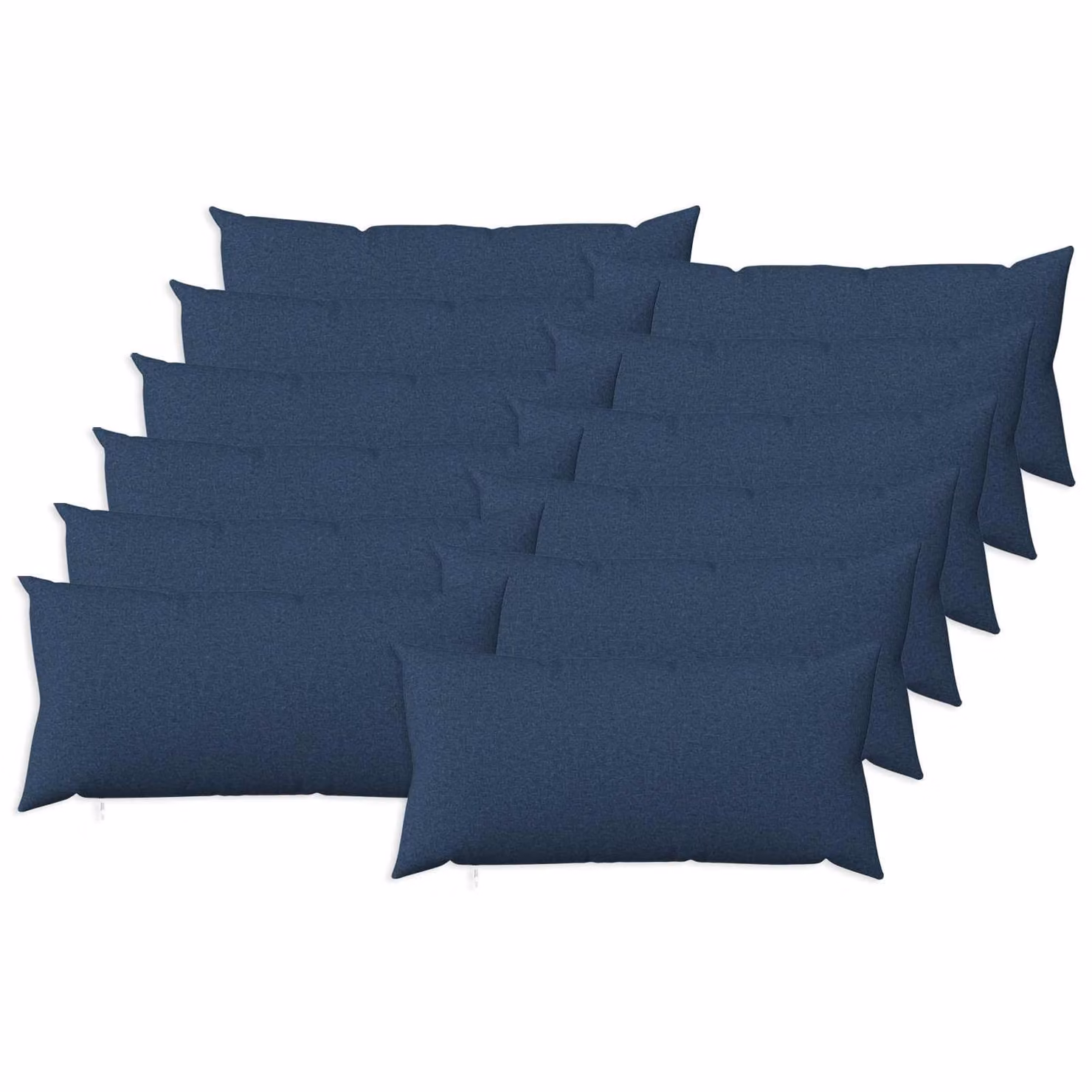 Set di 12 cuscini HEERLEN vidaXL in tessuto blu, forma rettangolare, lavabili a mano