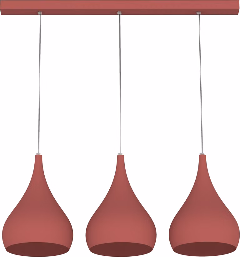 Lampada A Sospensione Calice Lineare X3 Monocolore Opaca