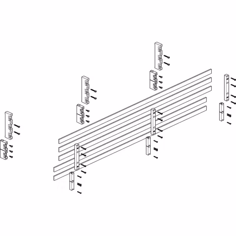 Modulo barra collettrice ABN piatto 4FB/3RE 60 mm con rame 30x5 mm, a 5 poli, EBM 32 mm MFSC43645