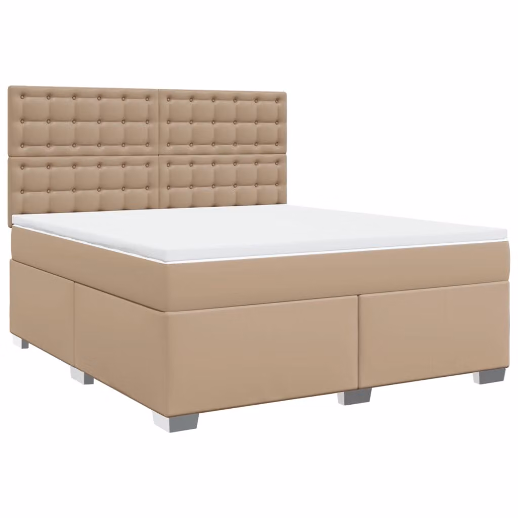 Giroletto a Molle con Materasso Cappuccino 180x200cm Pelle finta