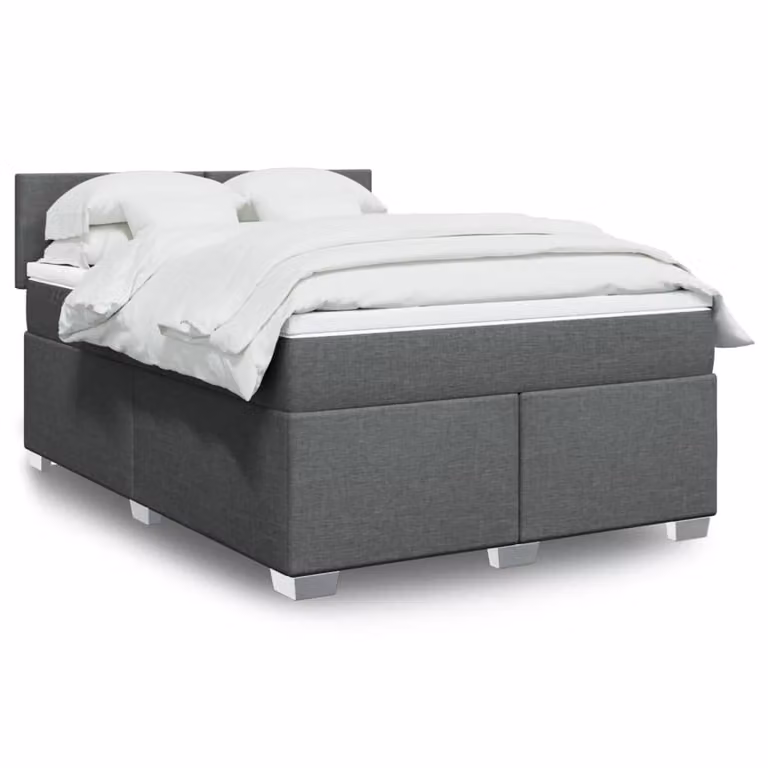 vidaXL Letto Ibrido con Materasso Grigio e Bianco L/P/H: 140 x 190 x 76,5 cm