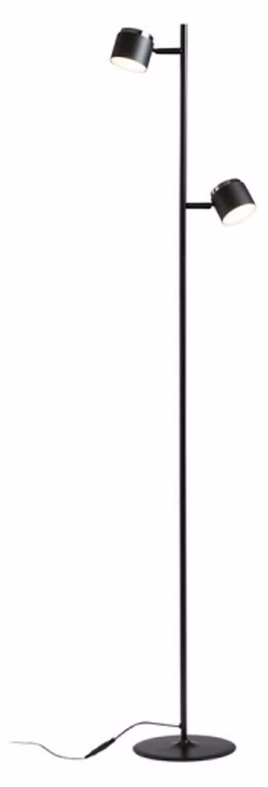 RED - DESIGN RENDL RENDL NOVA II Lampada da terra, cromo nero/acrilico color latte, LED 230 V, 2x3,5 W 3000 K, R14277