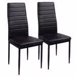 Set di sedie da pranzo, disponibili in confezioni da 2, 4, 6 o 8 pezzi. Sedie per cucina e soggiorno, realizzate in ecopelle, colore: nero; confezione: 2 pezzi