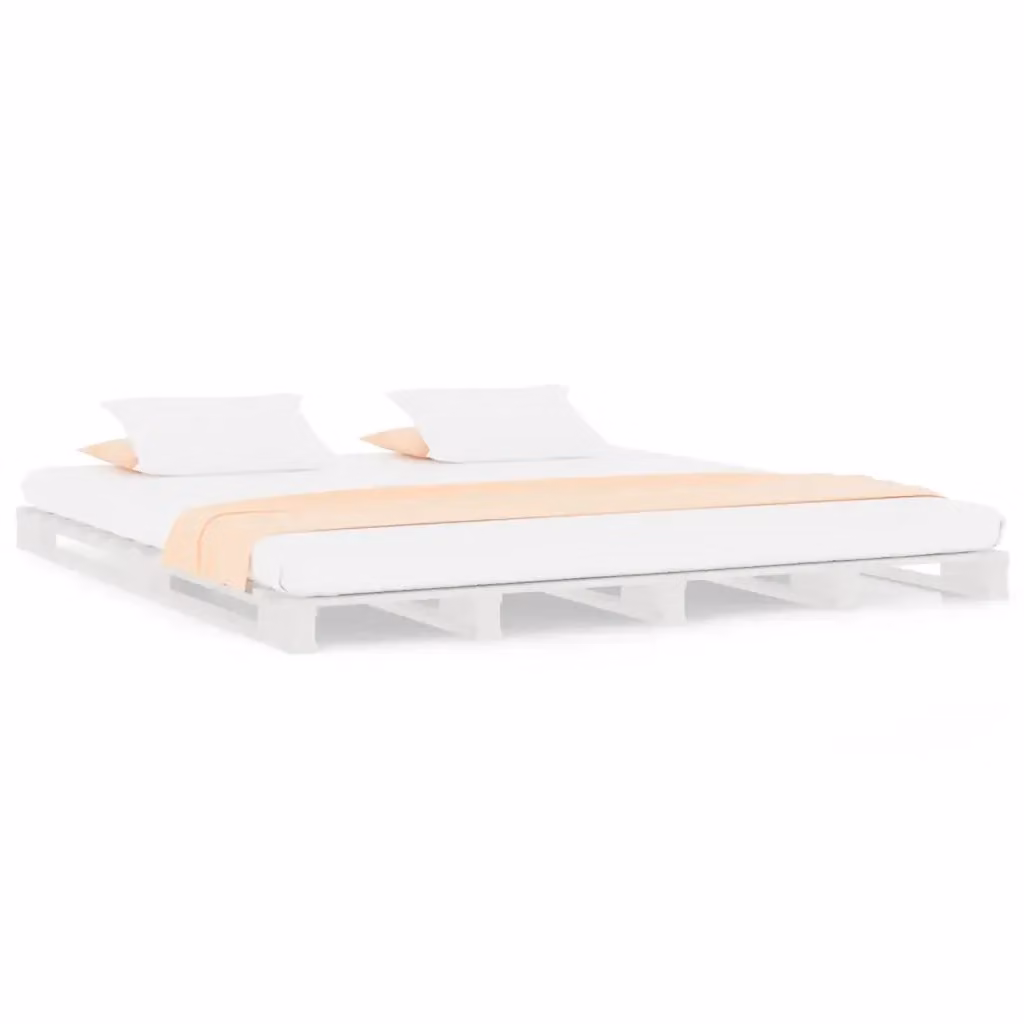 Letto a pallet vidaXL in legno massello di pino bianco L 140 x P 200 cm – 2