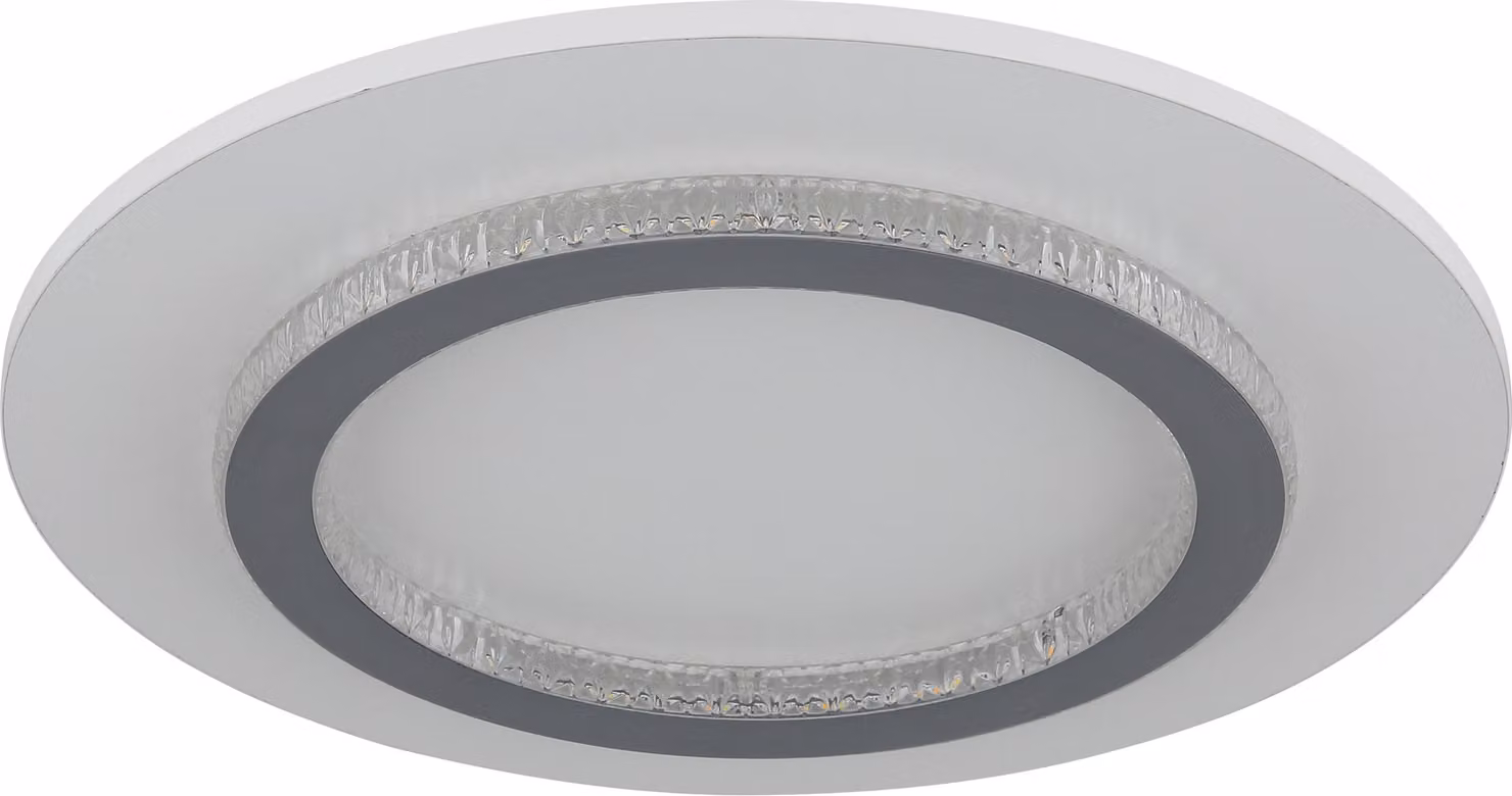 Plafoniera LED, grigio bianco, cristalli, CCT, P 35 cm