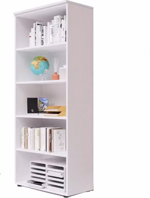 Libreria da ufficio a giorno con top colore Bianco H212x90x45cm