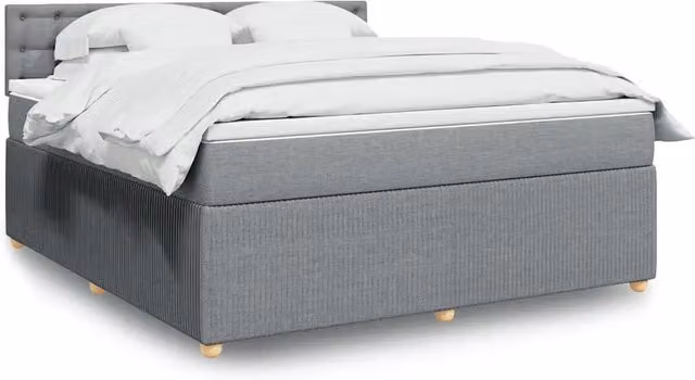 Giroletto a Molle con Materasso Grigio Chiaro180x200 cm Tessuto 3287549