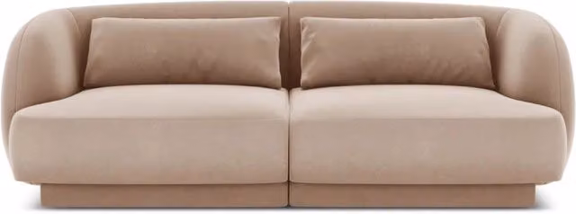 Divano 2 posti Tulum Cosmopolitan Design in velluto beige L: 180 cm, P: 70 cm, H: 90 cm – 1