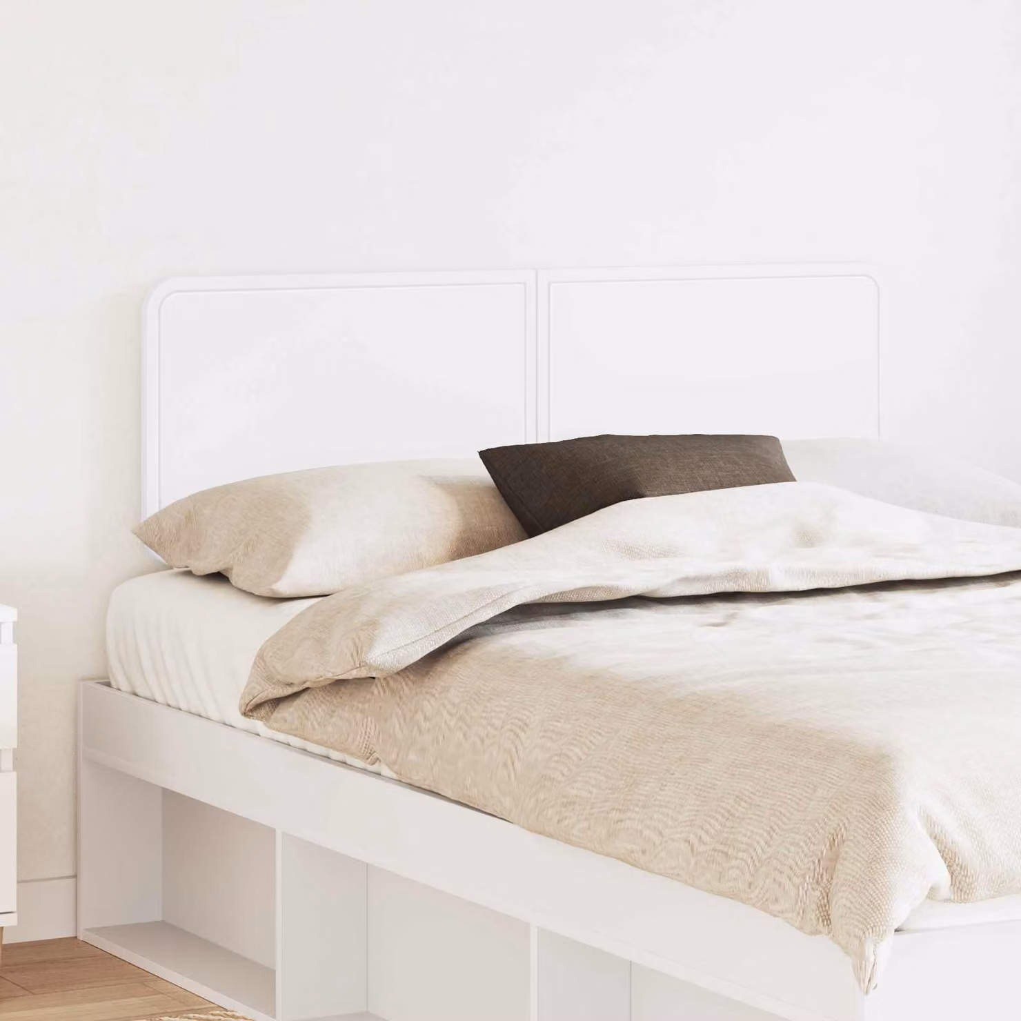 Testiera per letto vidaXL in legno ingegnerizzato bianco stile minimalista