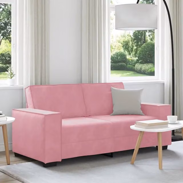 Divano a 2 Posti Rosa 180x78x84 cm in Velluto 4105023