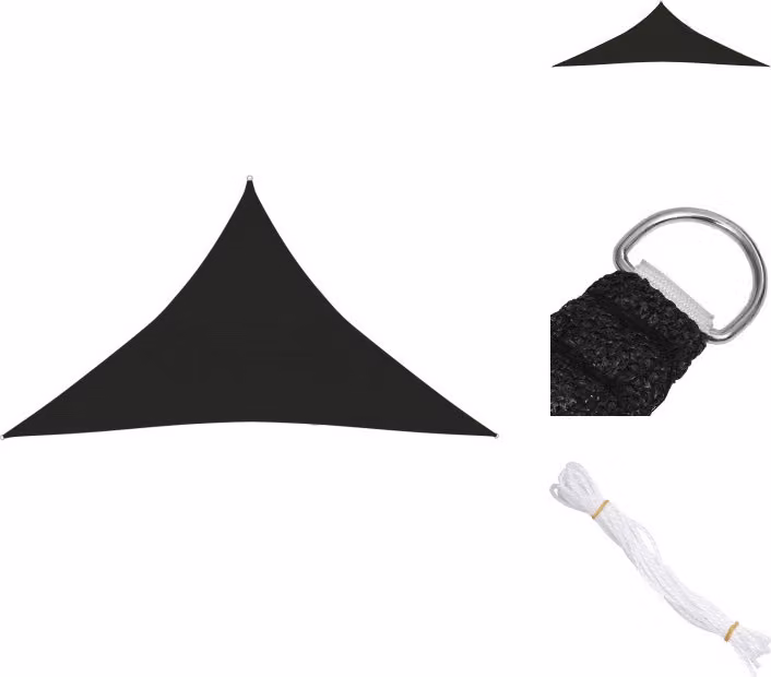 tenda da sole vidaXL 160 g/m² nero 4x4x5,8 m HDPE - Ombrelloni e tende da sole