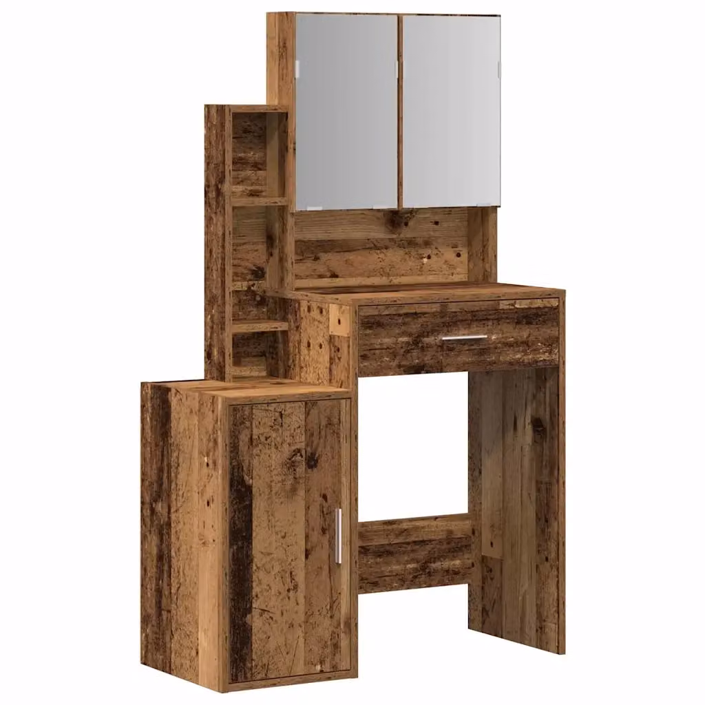 Tavolo da trucco moderno in legno color marrone vidaXL L: 80 cm, P: 35 cm, H: 132 cm – 2
