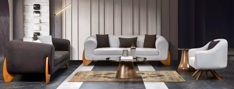 Moderne Sofagruppe Sofa Couch Sitzgarnitur Polstergarnitur Sofaset 3+3+1