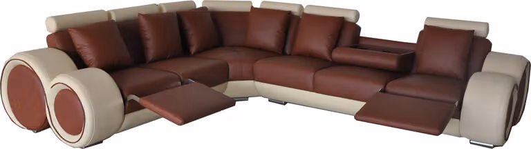 Design Leder Polster XXL Sitz Zimmer Sofa mit USB Design Eck Garnitur Sofas