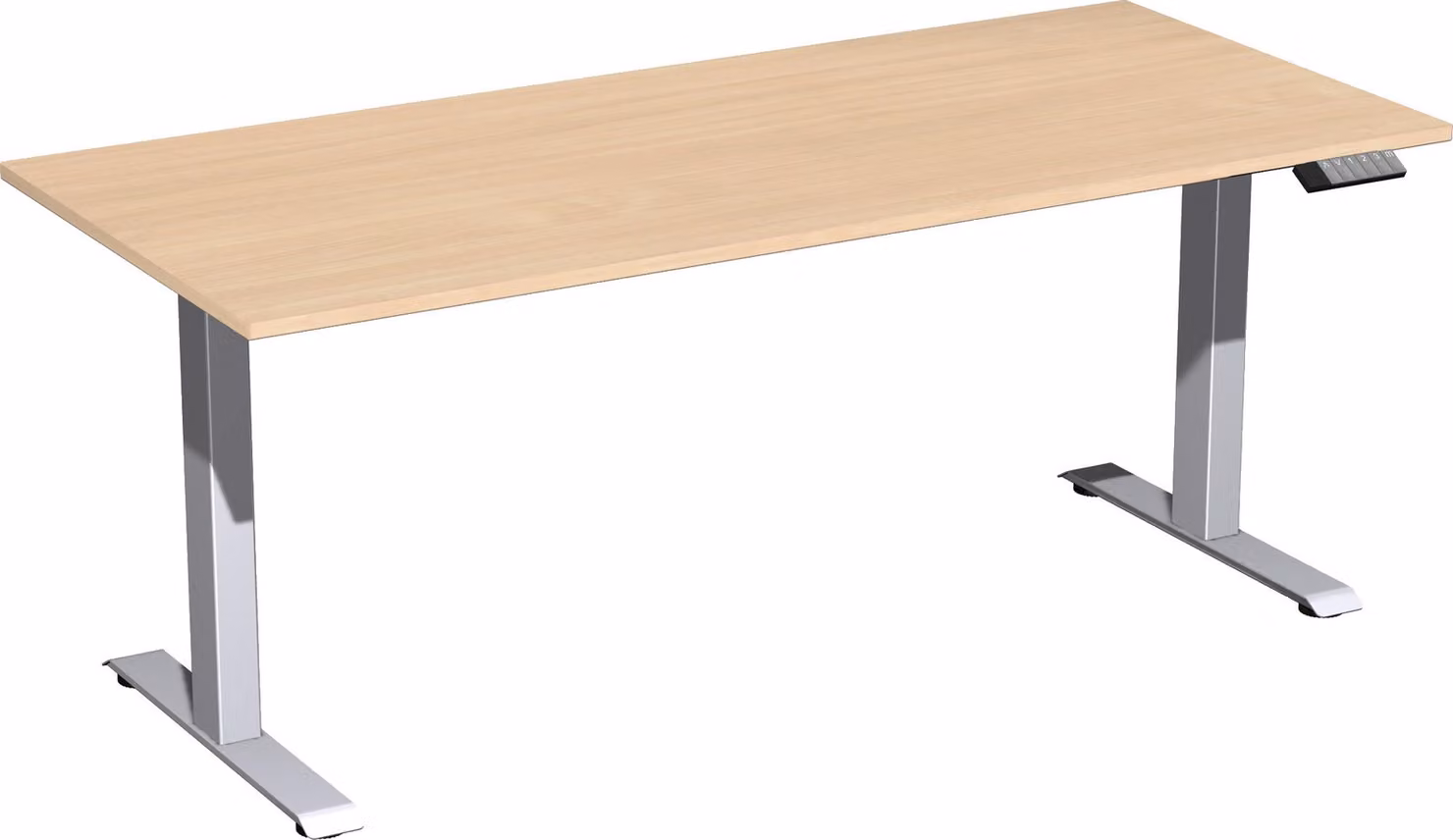 Tavolo Elevate Plus 1800x800x630-1280mm argento/faggio