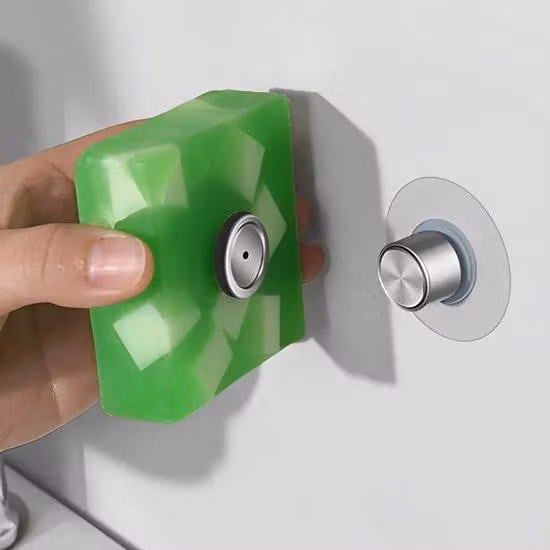 Portasapone magnetici, 2 pezzi, acciaio inossidabile, ventosa, bagno, cucina.
