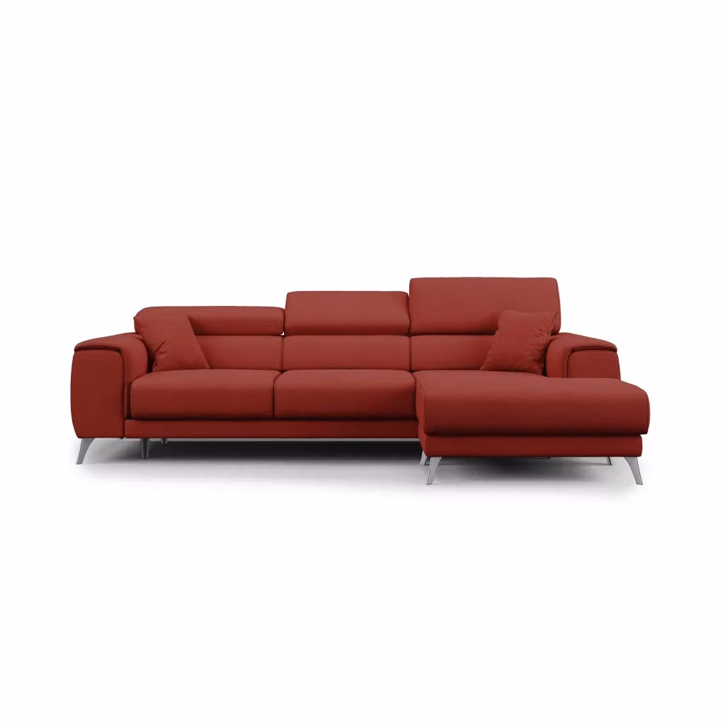 Divani.Store Divano angolare Fusion rosso con sedute scorrevoli e tessuto smacchiabile L/P/H: 260 cm Sinistro – 2