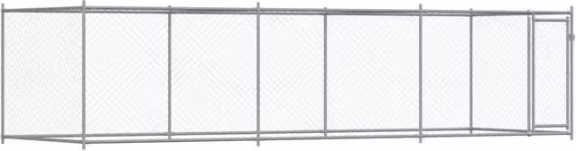 Gabbia per cani in acciaio zincato con porta, colore grigio, L: 6 m, P: 2 m, H: 1,5 m, modello CFW8730328 – 1