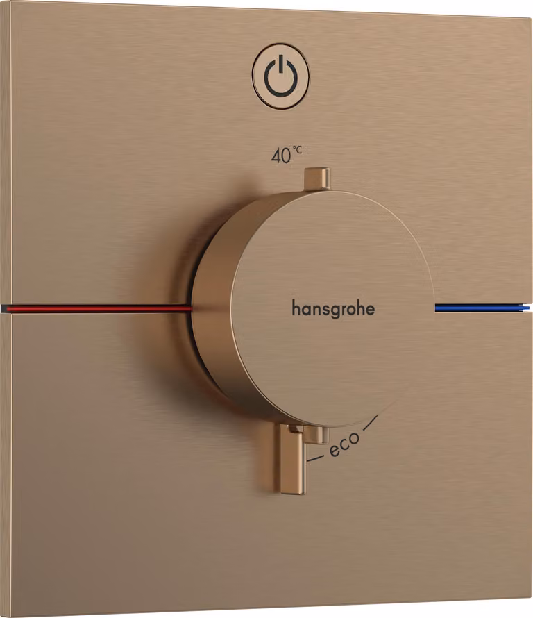 hansgrohe ShowerSelect Comfort E thermostat, encastré, 1 consommateur, rosace carrée, avec bouton, 15571140, 15571140