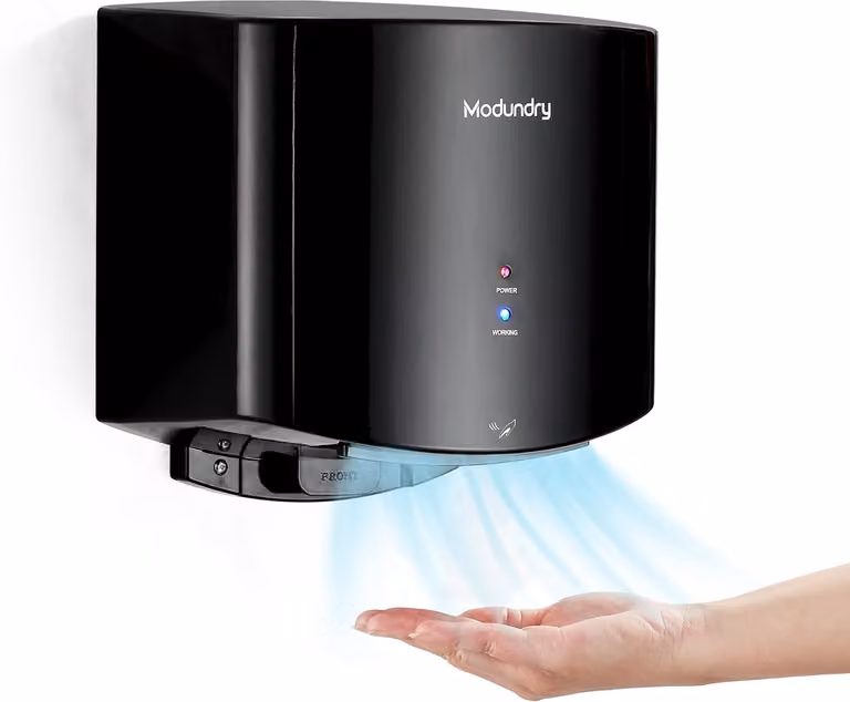Asciugamani elettrici compatti, asciugamani elettrici automatici da parete per uso commerciale e domestico, ideali per bagni e servizi igienici, colore nero