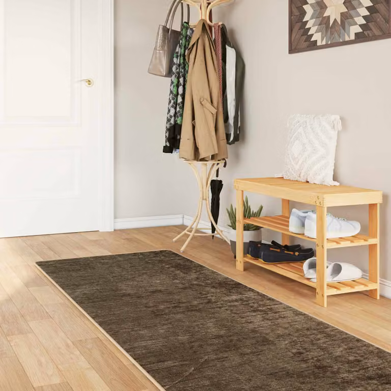 Tappeto Runner vidaXL MARSA Verde Foresta L 250 x L 80 cm in Poliestere e PVC lavabile e antiscivolo