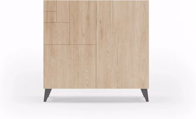Scarpaia Herdasa effetto rovere chiaro gambe grafite 87x90x27
