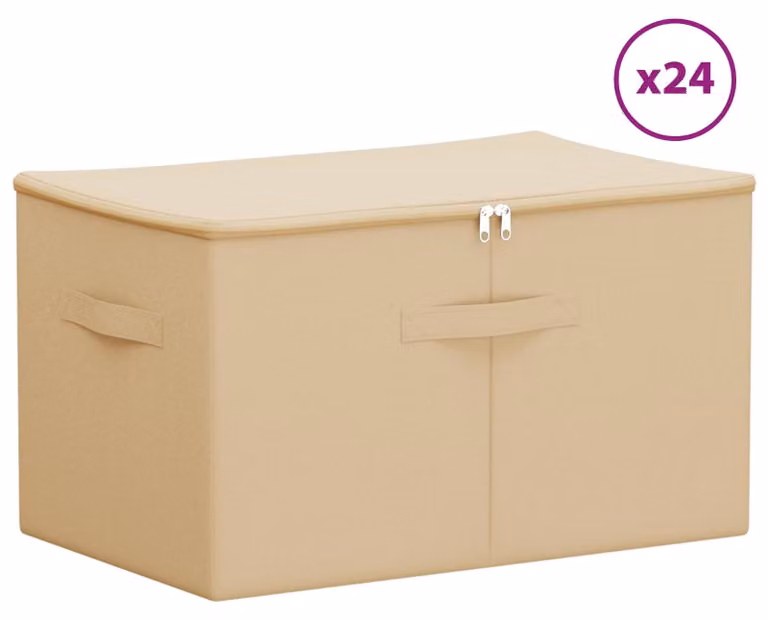 Scatola di Stoccaggio 24 pcs Crema 55 x 35 x 32 cm