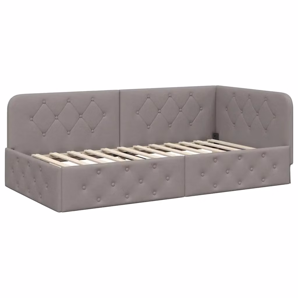 Letto ad angolo Talpa vidaXL in tessuto beige o grigio L/P/H: 200 x 90 x 72 cm – 2