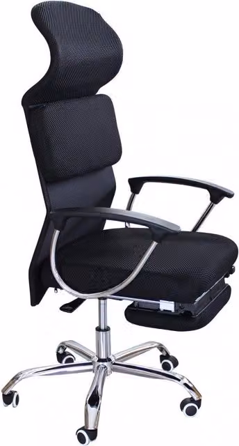 Poltrona da Ufficio Haley 59x63x118/128 h cm in Poliuretano Nero