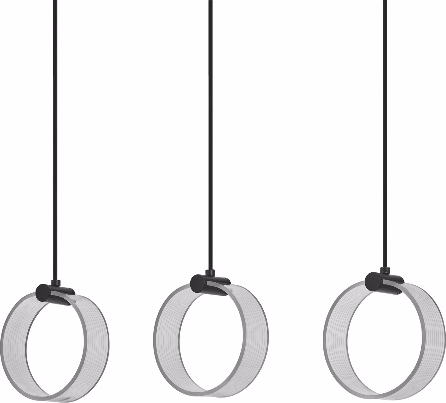 OSRAM Decor Circle apparecchio decorativo a sospensione, 3 luci, LN, 20W, 1300lm, 3000K/4200K/6500K, bianco caldo/bianco freddo/luce diurna, interruttore Click-CCT, IP20, plastica, nero, LED non sostituibile