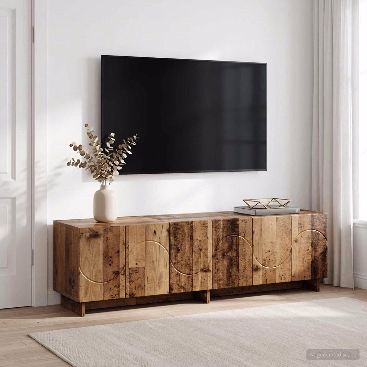 Supporto TV moderno vidaXL in legno marrone L 140 cm x P 34.5 cm x H 40 cm