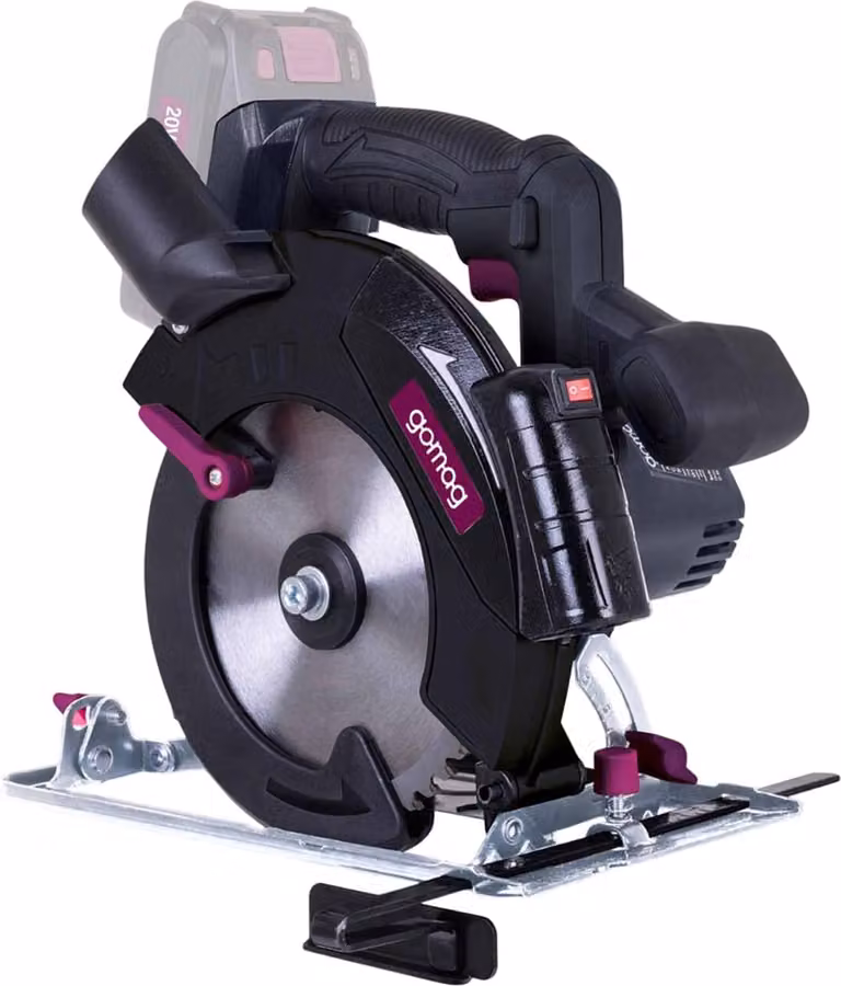 Seghetto circolare a batteria Gomag GO-HKS165 20 V, altezza di taglio 54 mm, laser e lama Ø 165 mm