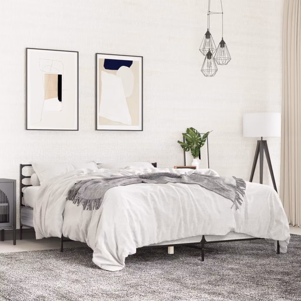 Giroletto vidaXL Moderno in Legno e Metallo Grigio e Bianco L/P/H: 120 x 200 x 193 cm