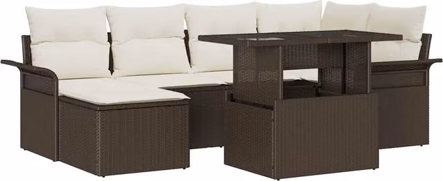 Set Divano da Giardino 7 pz Marrone 3357051